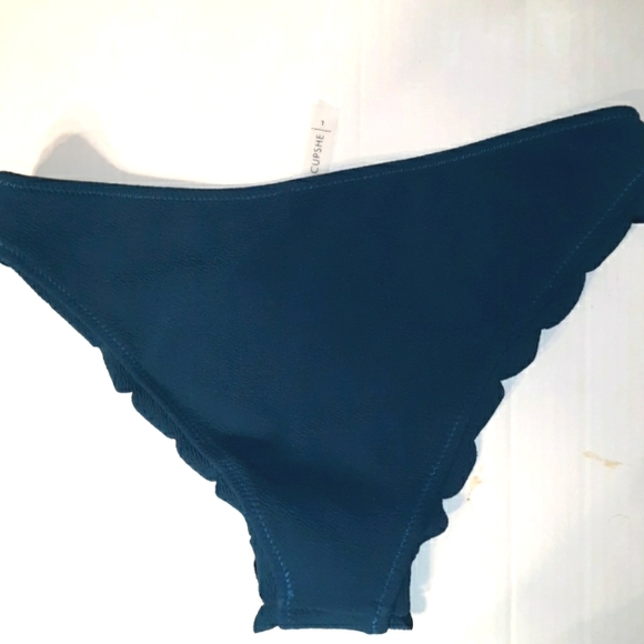 NWT CUPSHE Teal Scalloped Edge One Shoulder Bikini - Picture 11 of 16